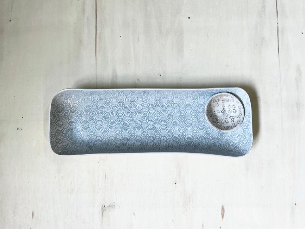 Wonki Ware Small Tray Patterned - Duck Egg