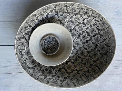 Wonki Ware Large Pebble Salad Bowl - Charcoal