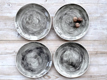 Wonki Ware Dinner Plates 28cm - Plain Charcoal Wash - Set of 4