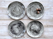 Wonki Ware Dinner Plates 28cm - Plain Charcoal Wash - Set of 4