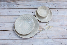 Wonki Ware 16 Piece Dinner Service Patterned Duck Egg