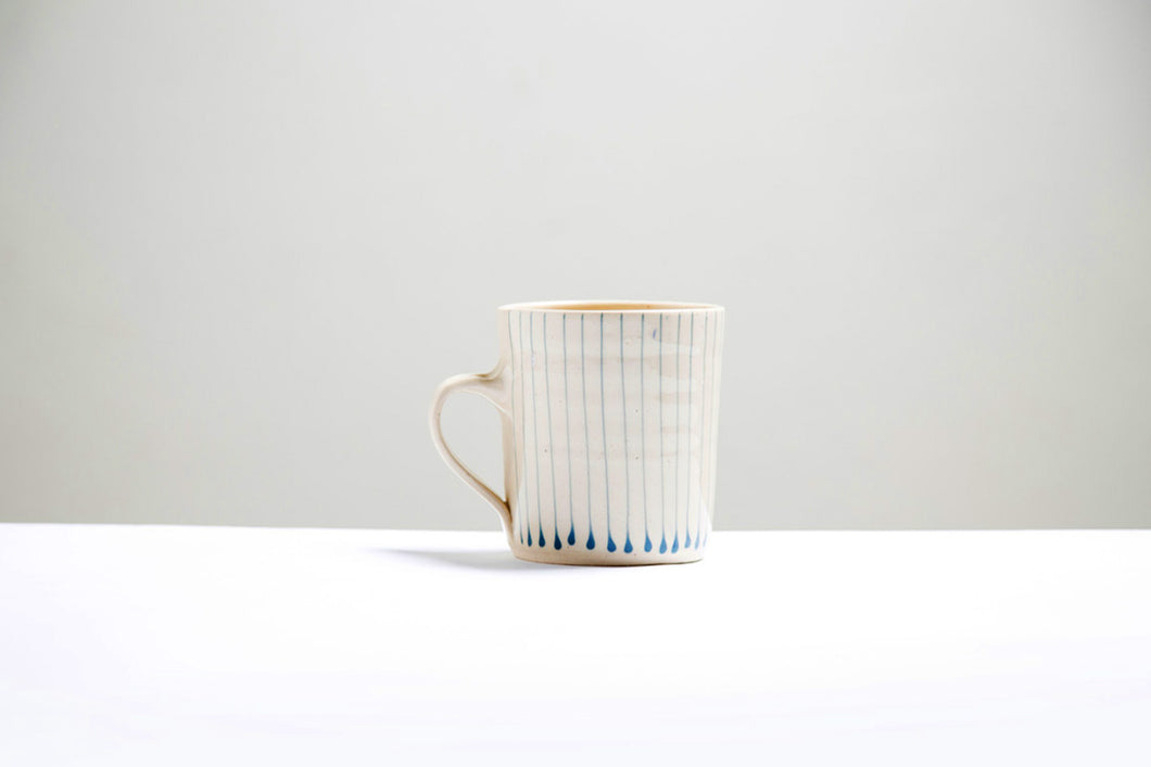 Wonki Ware Small Straight Mug Vertical Lined - Duck Egg