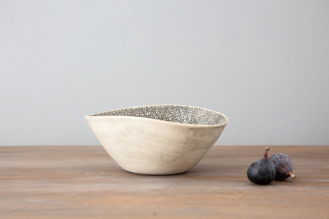 Deep Pasta Bowl - Patterned Charcoal