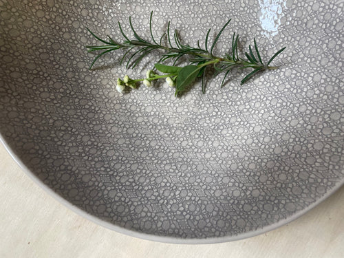 Wonki Ware Medium Salad Bowl Patterned - Warm Grey