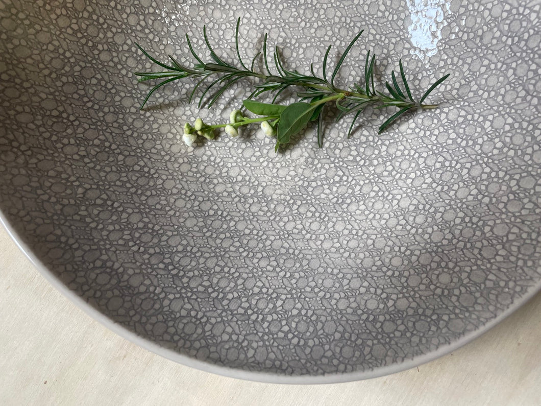 Wonki Ware Medium Salad Bowl Patterned - Warm Grey