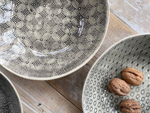 Shallow Pasta Bowl - Charcoal Patterned