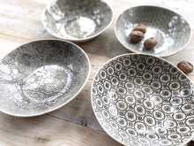 Shallow Pasta Bowl - Charcoal Patterned
